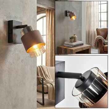 Traak Vägglampa, Väggspotlight Svart, 1-ljuskällor