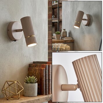 Wolar Vägglampa, Väggspotlight LED Sandfärgad, 1-ljuskällor