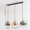 Ripoll Pendellampa, kullampa, Pendelbelysning Amber, Klart, Rökfärger, 3-ljuskällor