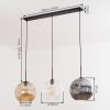 Ripoll Pendellampa, kullampa, Pendelbelysning Amber, Klart, Rökfärger, 3-ljuskällor