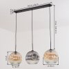 Ripoll Pendellampa, kullampa, Pendelbelysning Amber, Klart, Rökfärger, 3-ljuskällor