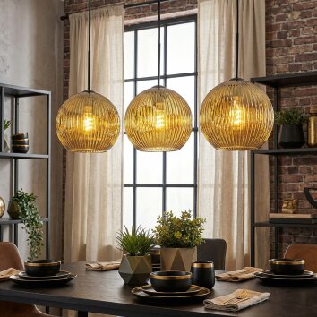 Ripoll Pendellampa, kullampa, Pendelbelysning Guld, 3-ljuskällor