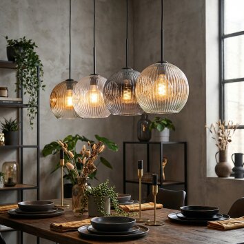 Ripoll Pendellampa, kullampa, Pendelbelysning Amber, Klart, Rökfärger, 4-ljuskällor