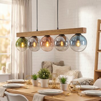 Gastor Pendellampa, kullampa, Pendelbelysning Naturfärger, Svart, 5-ljuskällor