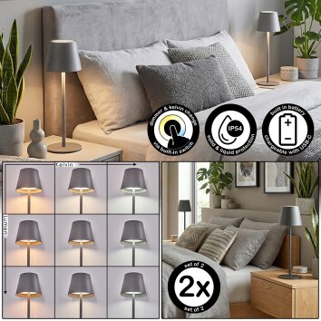 Salgadinho Bordslampa utomhus, Bordslampa LED Grått, 1-ljuskällor