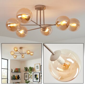 Gastor Taklampa, kullampa 80 cm Sandfärgad, 6-ljuskällor