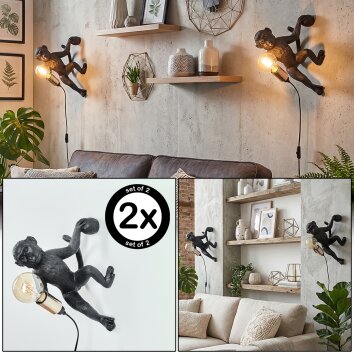 Leonix Vägglampa Guld, Svart, 1-ljuskällor