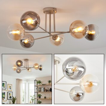 Gastor Taklampa, kullampa 80 cm Sandfärgad, 6-ljuskällor