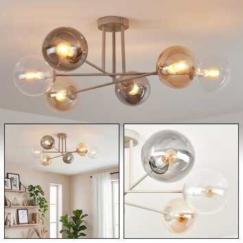 Gastor Taklampa, kullampa 80 cm Sandfärgad, 6-ljuskällor