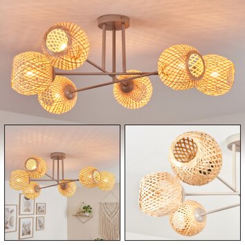 Basto Taklampa, kullampa Sandfärgad, 6-ljuskällor