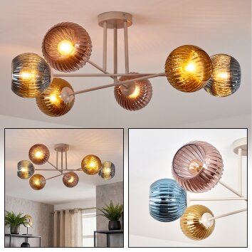 Koyoto Taklampa, kullampa 78 cm Sandfärgad, 6-ljuskällor