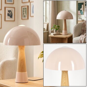 Svamputseende  Forgek Bordslampa Champagne Färger, träoptik, 1-ljuskällor