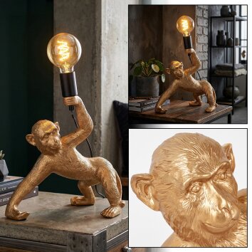 Kemor Bordslampa Guld, Svart, 1-ljuskällor