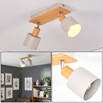 Olaris Taklampa, Takstrålkastare Krom, Grått, Naturfärger, 2-ljuskällor