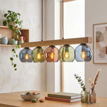 Koyoto Pendellampa, kullampa, Pendelbelysning Naturfärger, Svart, 5-ljuskällor