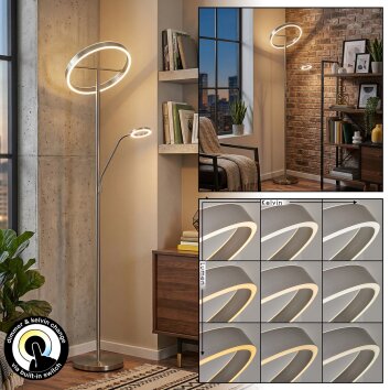 Melak Golvlampa, Läslampa LED Nickel matt, 2-ljuskällor