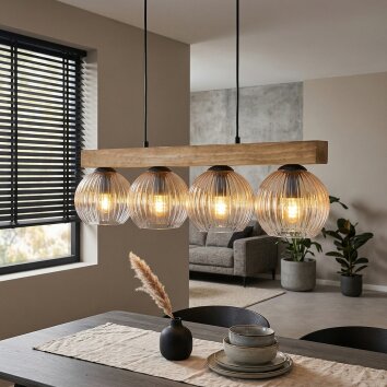 Koyoto Pendellampa, kullampa, Pendelbelysning Naturfärger, Svart, 4-ljuskällor