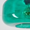 Boza taklampa i grönt glas med mörkgrön glasskärm, rund Ø 28 cm, E27