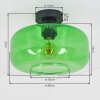Boza plafond med grön glasskärm, rund retro taklampa Ø 28 cm