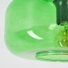 Boza plafond med grön glasskärm Ø 28 cm, retro taklampa i mässingslook