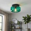Modern rund taklampa Boza med mörkgrön glasskärm, ø 28 cm, E27 med metallgestell