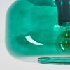 Modern rund taklampa Boza med mörkgrön glasskärm, ø 28 cm, E27 med metallgestell