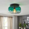 Boza taklampa med mörkgrön tonad glasskärm, rund plafond Ø 28 cm