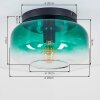 Boza taklampa med mörkgrön tonad glasskärm, rund plafond Ø 28 cm