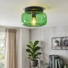 Boza taklampa med grön glasskärm, rund plafond i retrostil Ø 28 cm