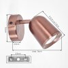 Lemak LED vägglampa koppar 2-pack, modern vridbar väggspot för vardagsrum
