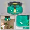 Boza taklampa plafond med grön glasskärm, retro lampa för vardagsrum