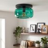 Boza taklampa plafond med grön glasskärm, retro lampa för vardagsrum
