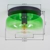 Boza taklampa plafond med grön glasskärm, rund retro takbelysning E27