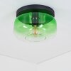 Boza taklampa plafond med grön glasskärm, rund retro takbelysning E27