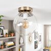 Gastor taklampa plafond med klar glaskupa, E27 i antik mässing, retro