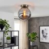 Gastor taklampa plafond med rökfärgad glaskupa i mässing, retro vintage