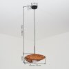 Bauro rund bambu taklampa med organisk vävd skärm, E27, längd 40 cm