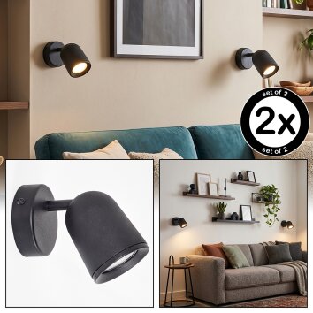 Lemak LED vägglampa 2-pack, vridbar väggspot med svängbart lamphuvud