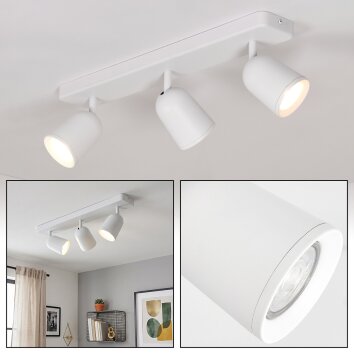 Lemak LED takspotlight 3-lågig GU10, roterande spotthuvuden