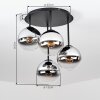 Modern kullampa Gastor med 4 glasskärmar i krom, klart och rökfärgat glas, ø 15 cm