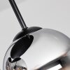 Modern kullampa Gastor med 4 glasskärmar i krom, klart och rökfärgat glas, ø 15 cm