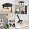 Modern cluster-taklampa Gastor med 4 amberfärgade och klara glasskärmar ø 15 cm, E14