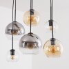 Koyoto hänglampa för matbord, 6-lågig pendellampa med globskärmar i retrostil