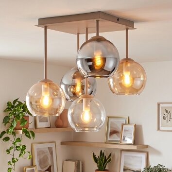 Koyoto taklampa med 5 glober, E14, Ø 37 cm, för vardagsrum och hall
