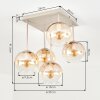 Koyoto retro taklampa med klotkupor, 5 ljuspunkter, E14, för hall och matrum