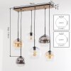 Koyoto pendellampa 6-lågig E27 med globformad design, retro belysning för matrum