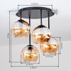 Koyoto taklampa med 4 lampor, rund globdesign ø 38 cm, modern retrostil
