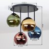 Vintage taklampa Koyoto med 4 blå glasskärmar i kluster, ø 15 cm, E14