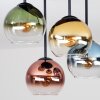 Kluster-taklampa Koyoto med glasskärmar, E14-fattningar över matbordet