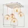 Modern taklampa Gastor med fem klara och amberfärgade glasskärmar, ø 15 cm